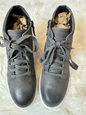 Caslon Gray High-Top Lace-Up Sneakers